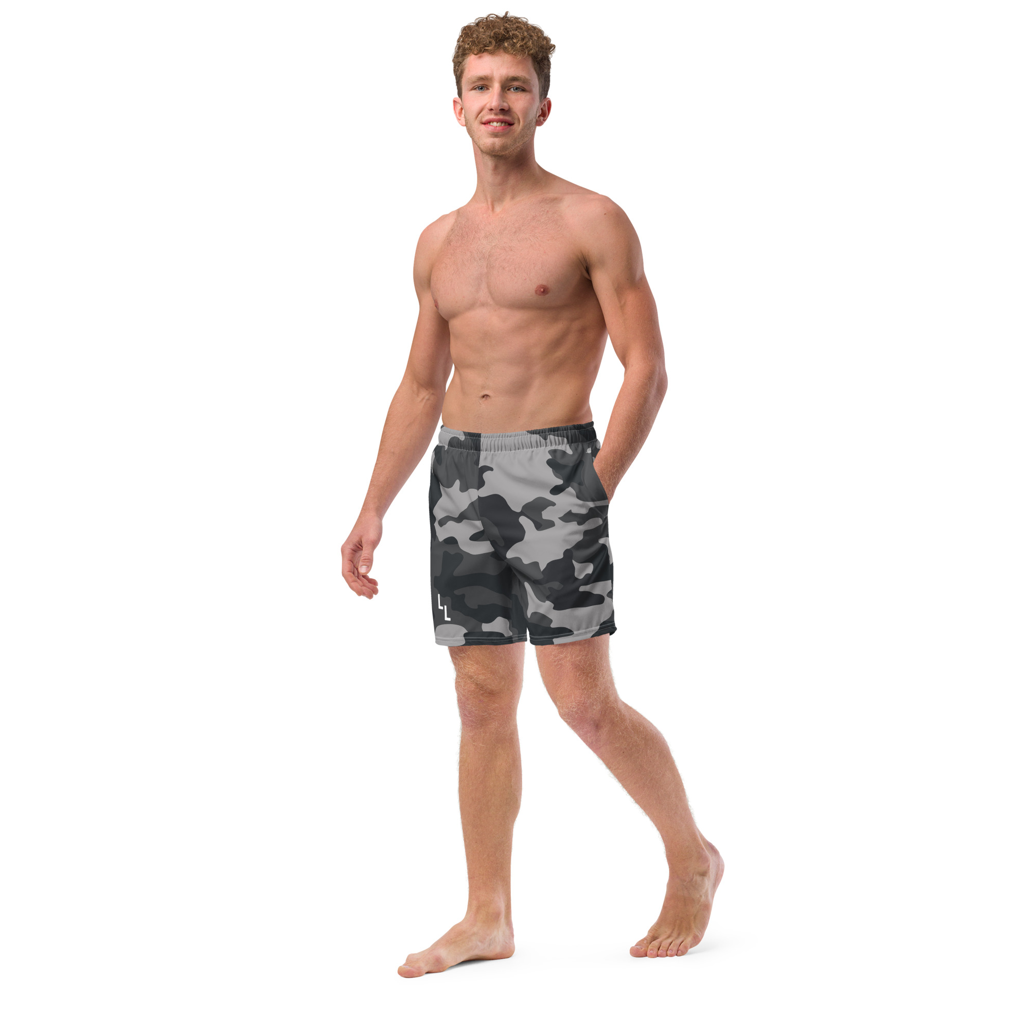Dark Camo Men's swim trunks - Image 2
